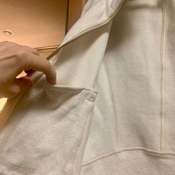 Lululemon Radiant Hooded Zippered Jacket Long Sleeves In Cream Or Oatmeal Color - Picture 9 of 16